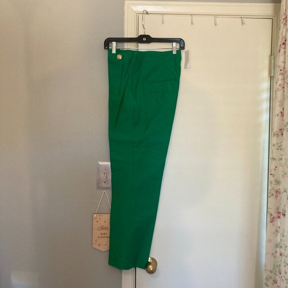 NWT Ann Taylor pencil sailor pant in jolly green twill, sz. 6 - Picture 3 of 3